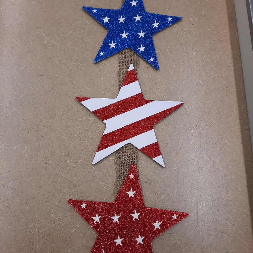 Sign with red white and blue stars